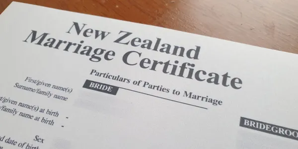 New Zealand marriage certificate, ordered for you by NZ Document Assist